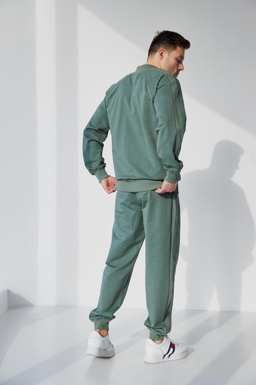 Костюм спортивный мужской Umon М80.2 на замке со стойкой 2-нить M Темная оливка (783-1-61) - фото 2