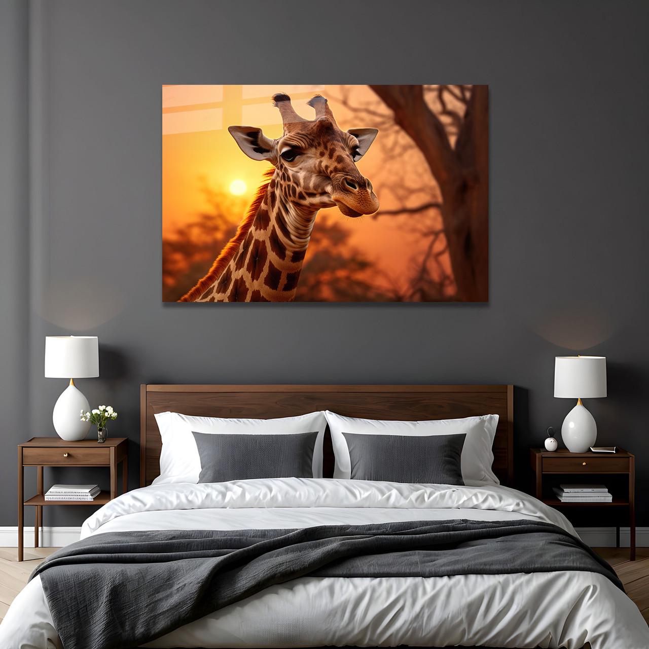 Картина на стекле NovellaPrint Закат жирафа 60х40 см (400.1) - фото 5