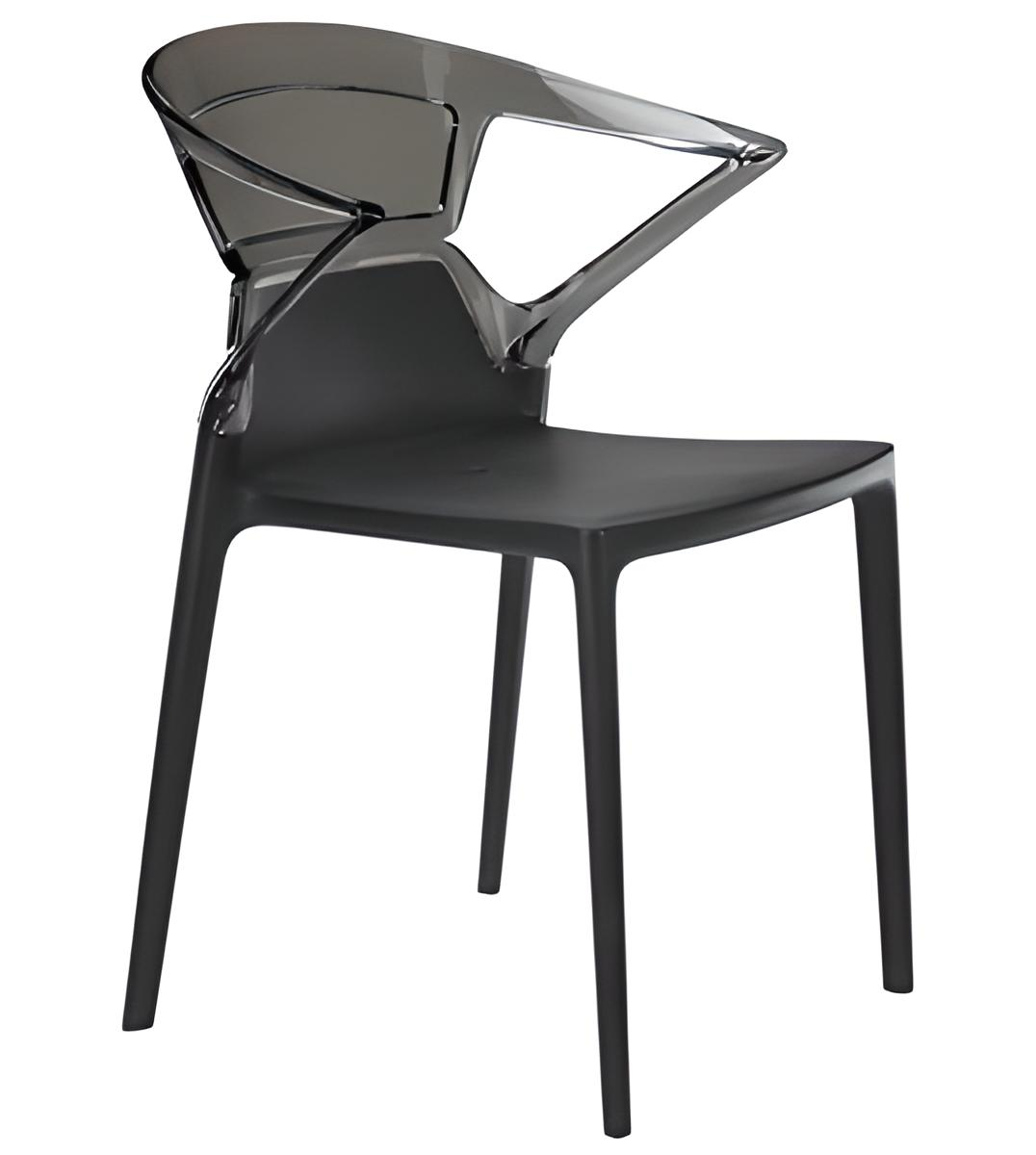 Стул Litolan Papatya Ego-K Черное сидение Прозрачно-дымчастый (DR002020)