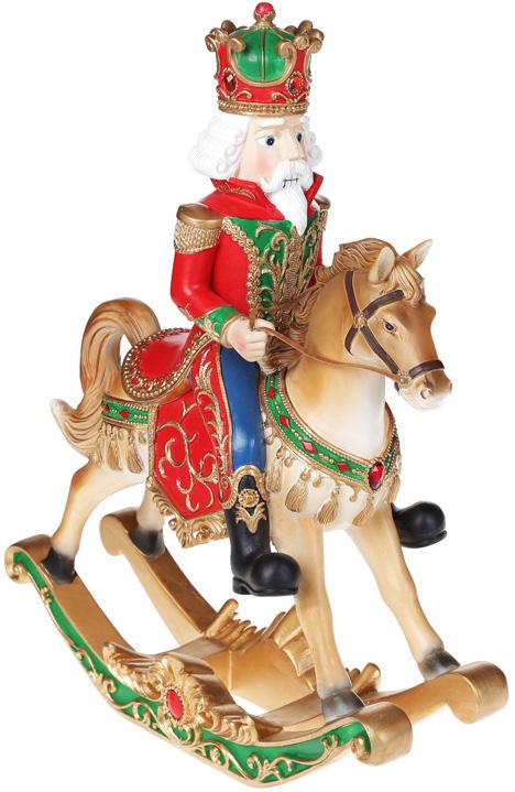 Фигура декоративная Щелкунчик на Пошадке-качалке 32х13,5х39 см Фигура декоративная Щелкунчик на Пошадке-качалке 32х13,5х39 см