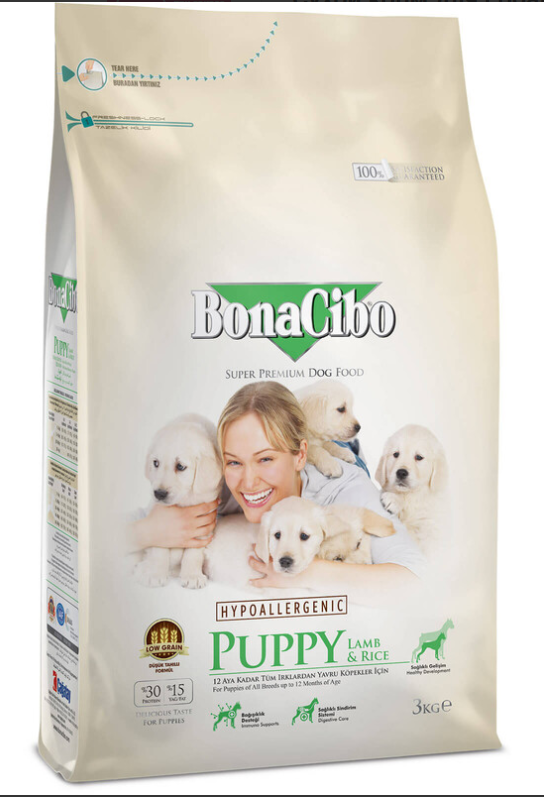 Корм сухий для цуценят BonaCibo Puppy Lamb&Rice 3 кг
