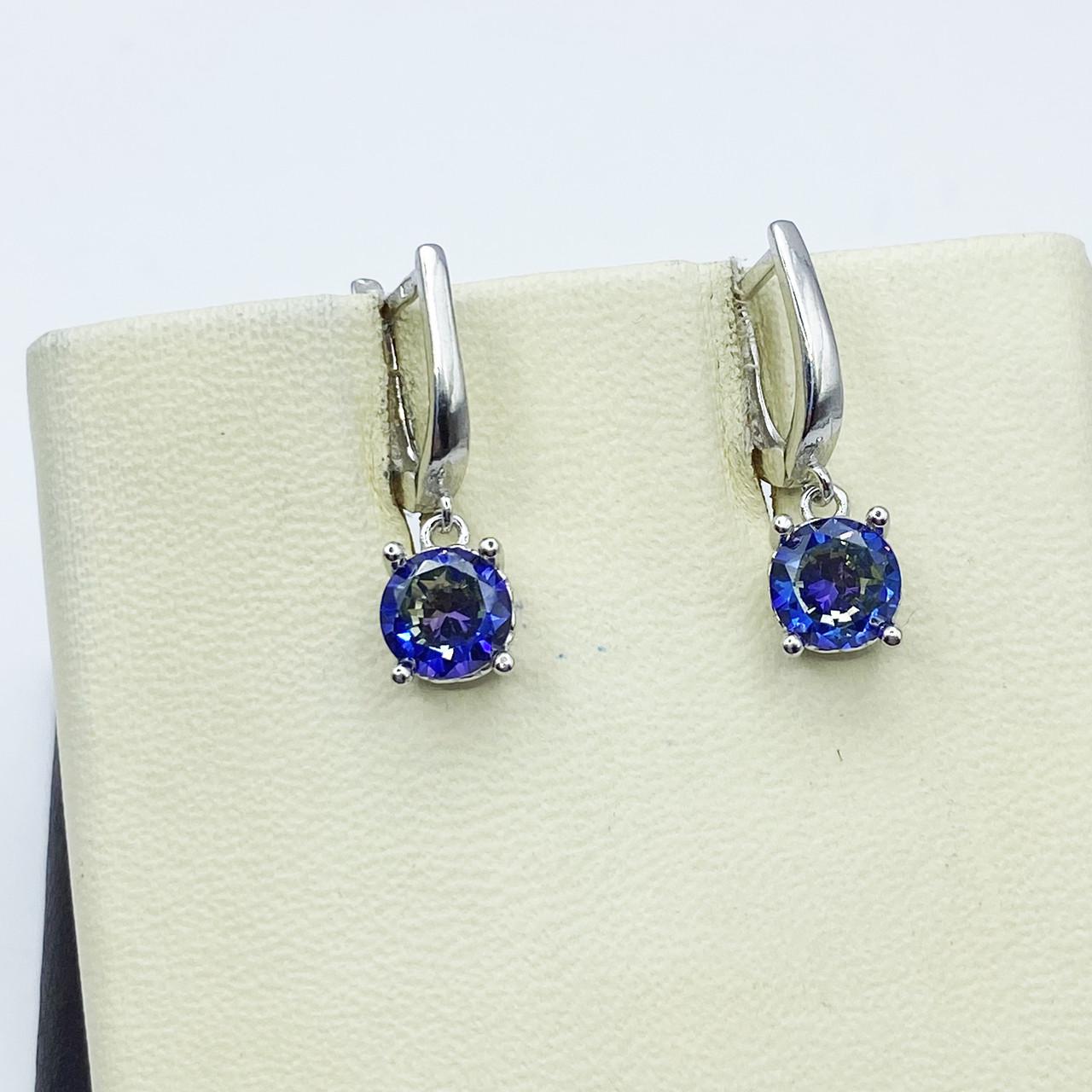 Серьги серебряные с мистик кварцем 3,3 г (2230347109)