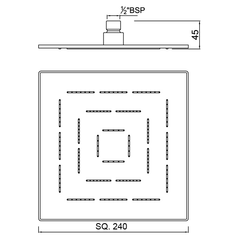 Душ верхній квадратний Jaquar Maze 240 мм Хром (OHS-CHR-1629) - фото 2