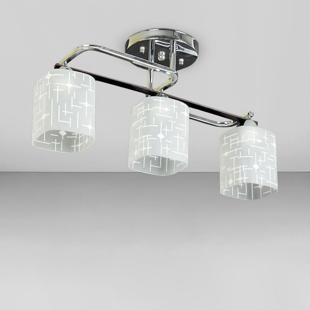 Люстра стельова Light House SH-19396/3 CR E27х3 510х160х250 мм Хром/Білий