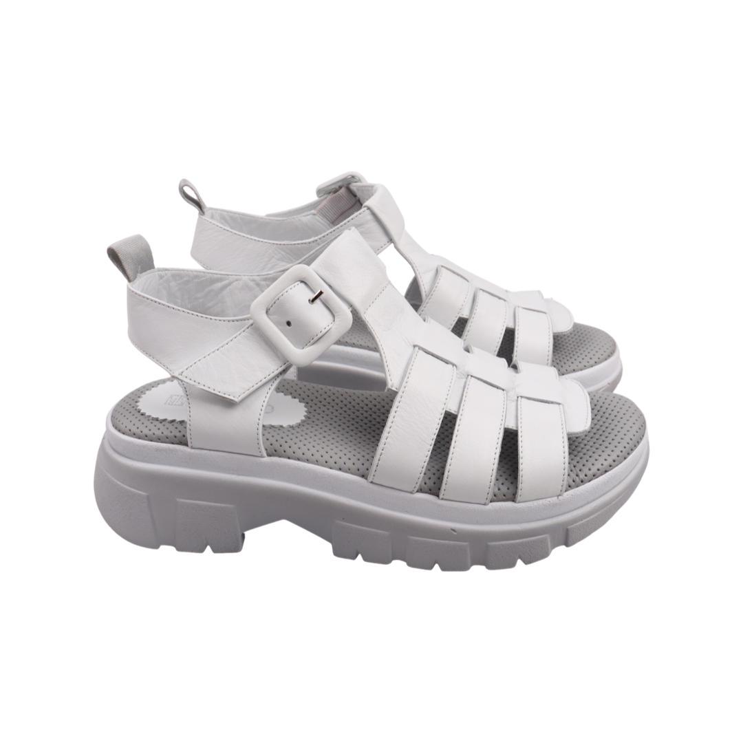 Босоножки женские Guero из кожи р. 40 Белый (466-22LBC)