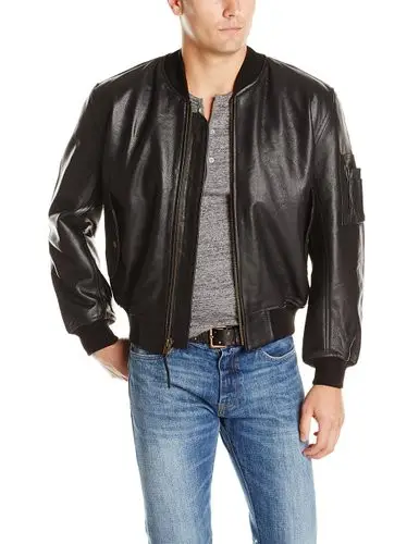 Льотна куртка Alpha Industries Leather MA-1 Flight Jacket XL Black (MLM21000A1BXL) - фото 2