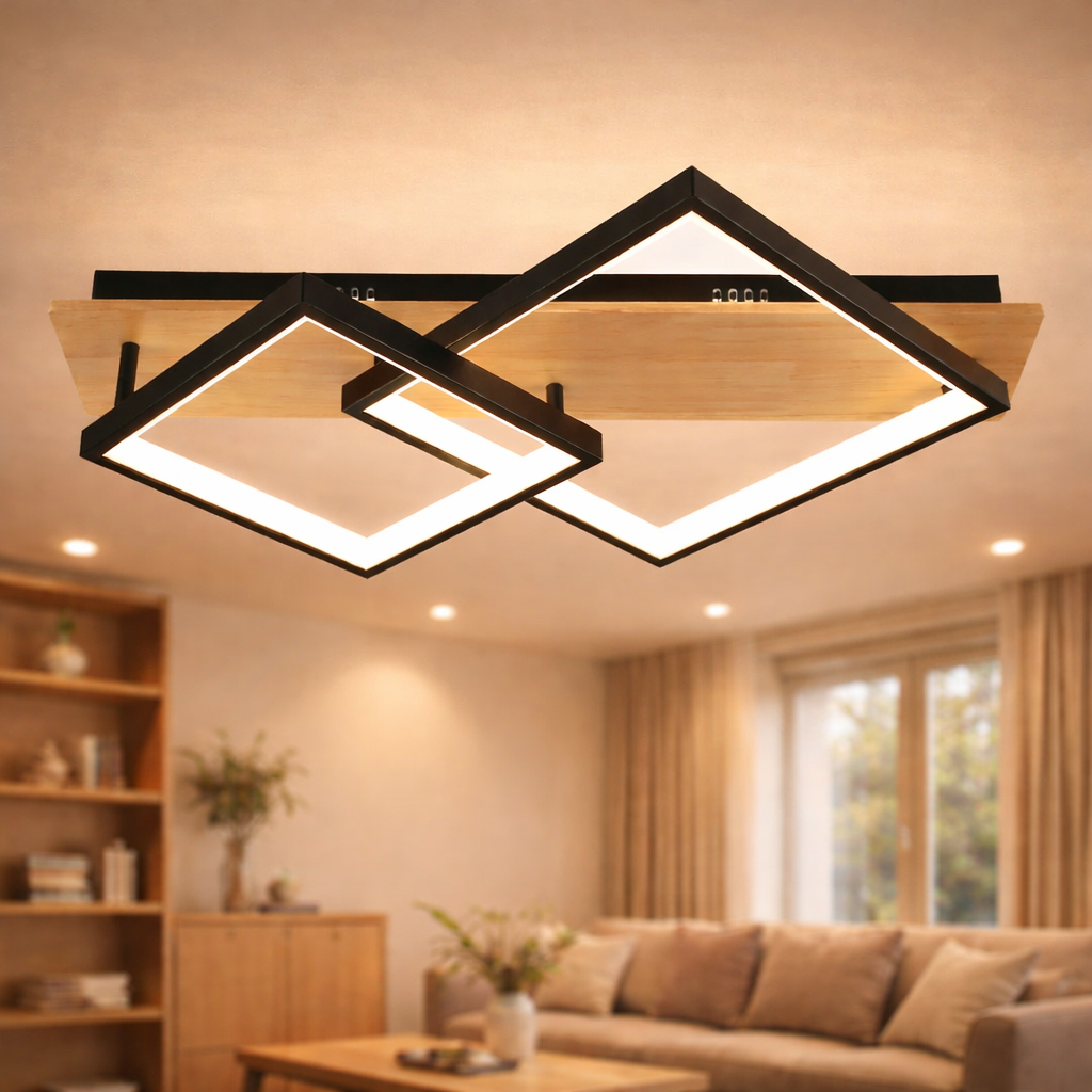 Люстра светодиодная Valeso 47W с акриловыми рассеивателями 3000K-6500К с пультом Черный (DK6588/2)