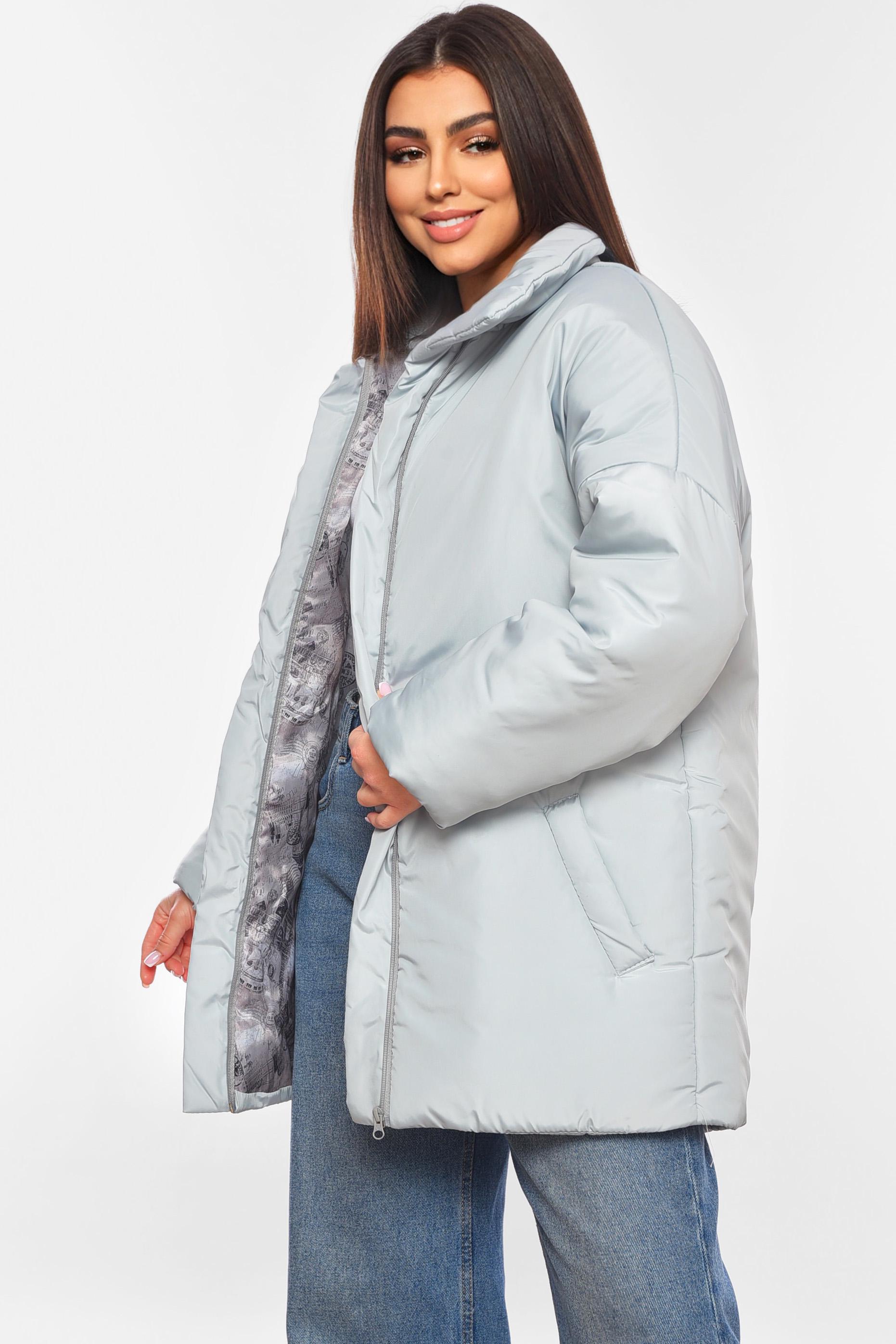 Куртка женская демисезонная р. 60/8XL Серый (199582) - фото 2 Куртка женская демисезонная р. 60/8XL Серый (199582) - фото 2