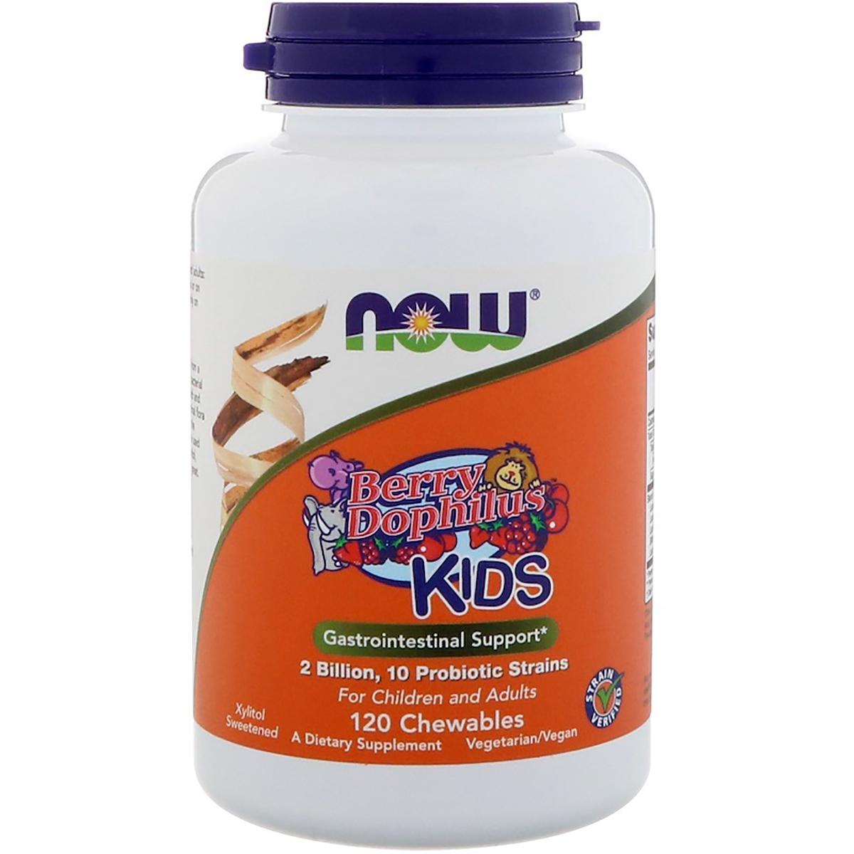 Дофилус пробиотики для детей Now Foods Berry Dophilus 120 жевательных таблеток (NF2949)