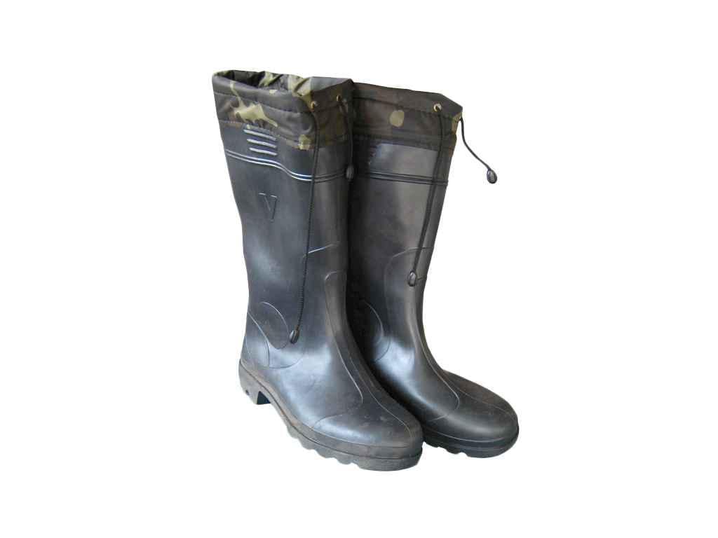 Сапоги резиновые мужские Verona с войлочной вставкой на шнурке р. 42 Зеленый (11332)