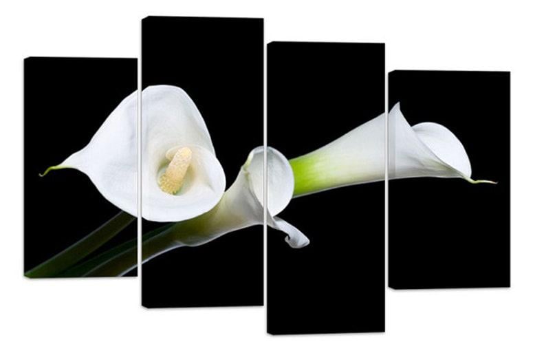 Модульна картина KIL Art Ніжні кали на холсті з чотирьох частин 89x56 см (M4_M_334)
