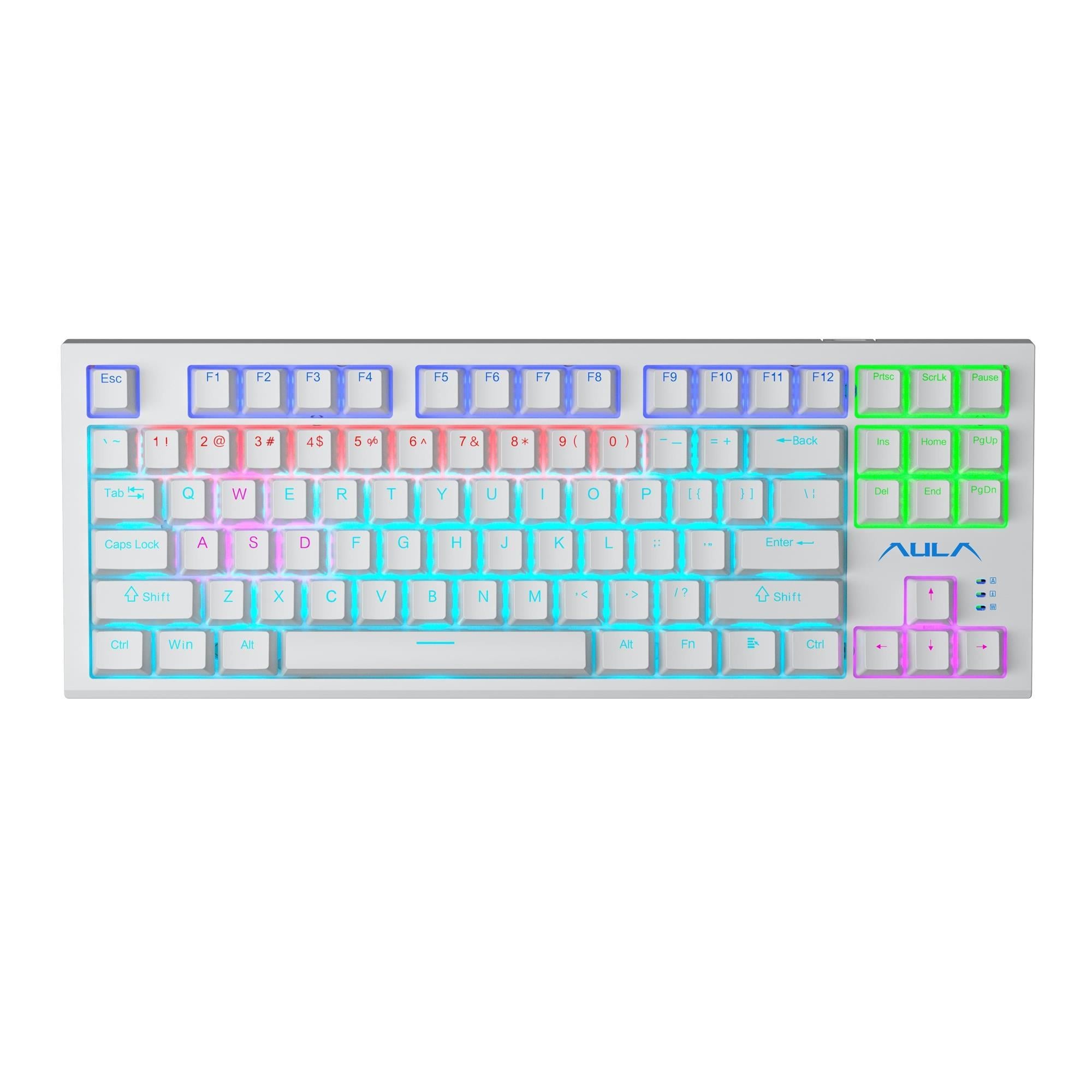 Клавіатура механічна ігрова Aula F3032 KRGD 87 клавіш USB Brown Switch White (6948391201757)