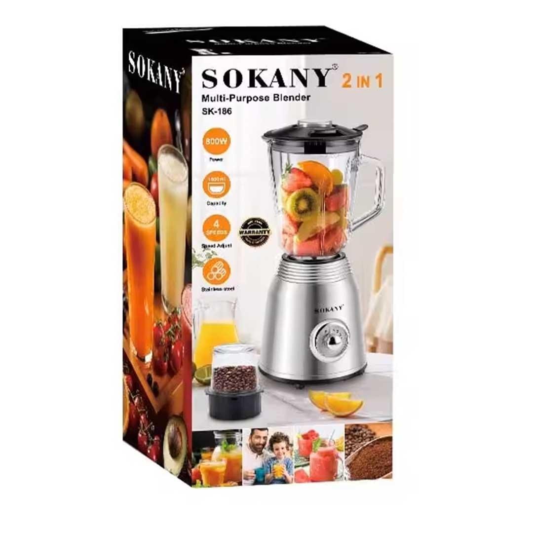 Блендер стационарный Sokany SK-186 стальной с чашей 1,5 л 800 Вт Серебристый (SK186SS) - фото 5 Блендер стационарный Sokany SK-186 стальной с чашей 1,5 л 800 Вт Серебристый (SK186SS) - фото 5