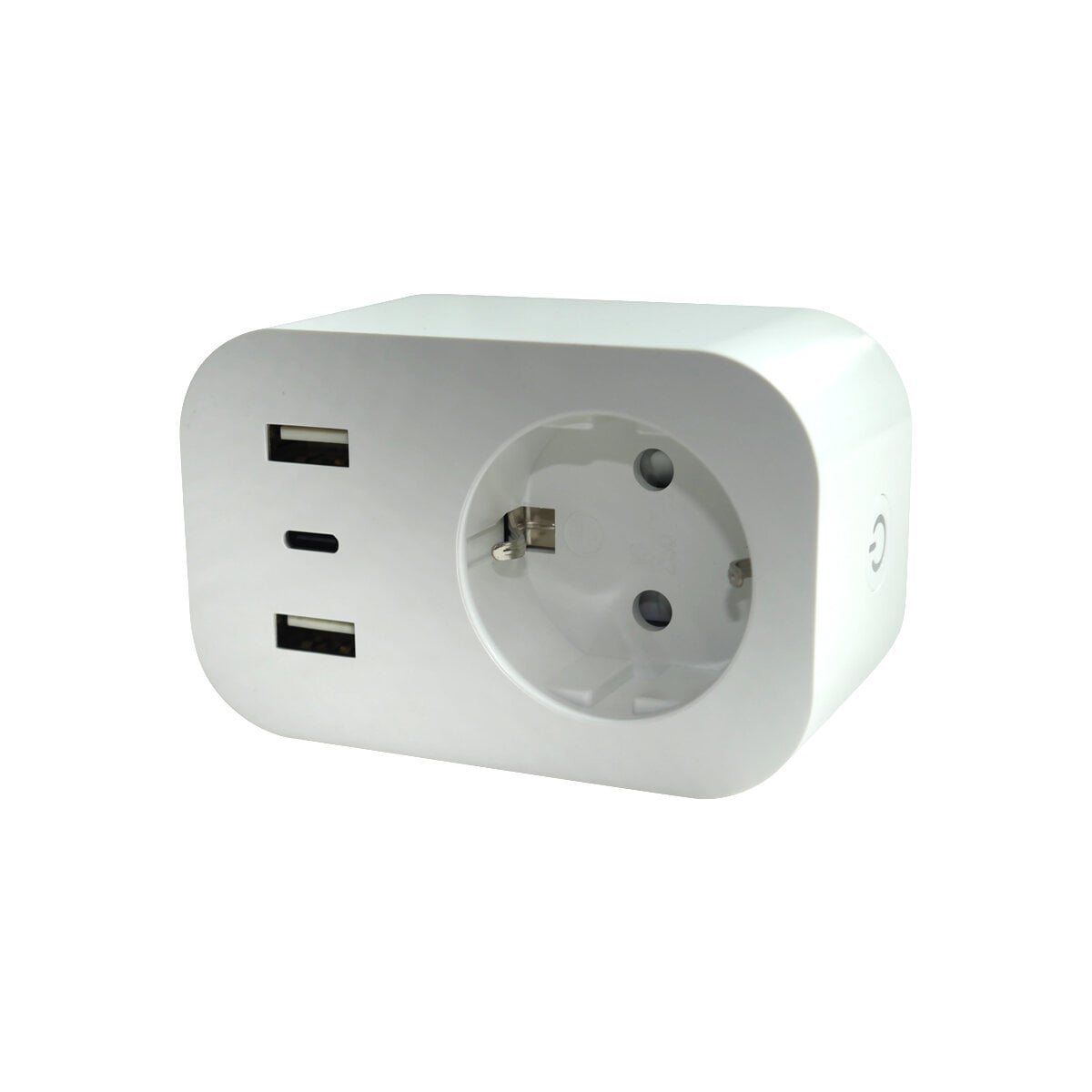 Розумна розетка Smart WiFi з USB UEC WPU-16A 16A 230В IP20 таймером/енергомоніторингом/сумісна з Smart Life Білий (SM-WPU-EM-16A2U1C)