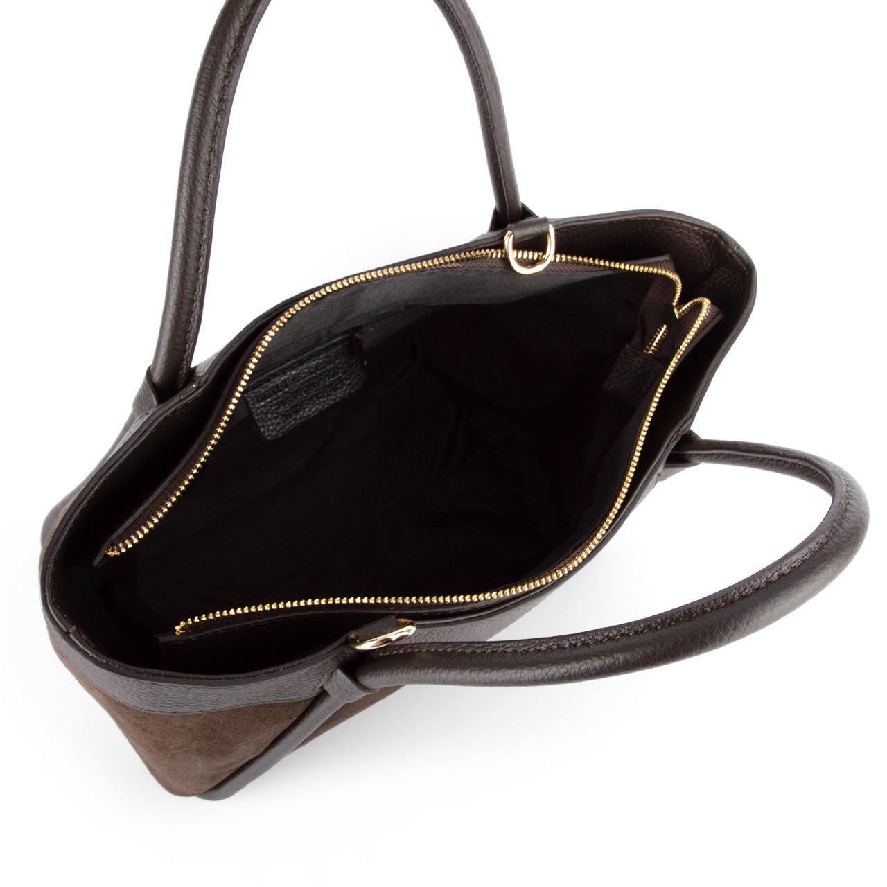 Сумка женская Virginia Conti замшевая с 2 ручками Шоколадный (04027) - фото 5