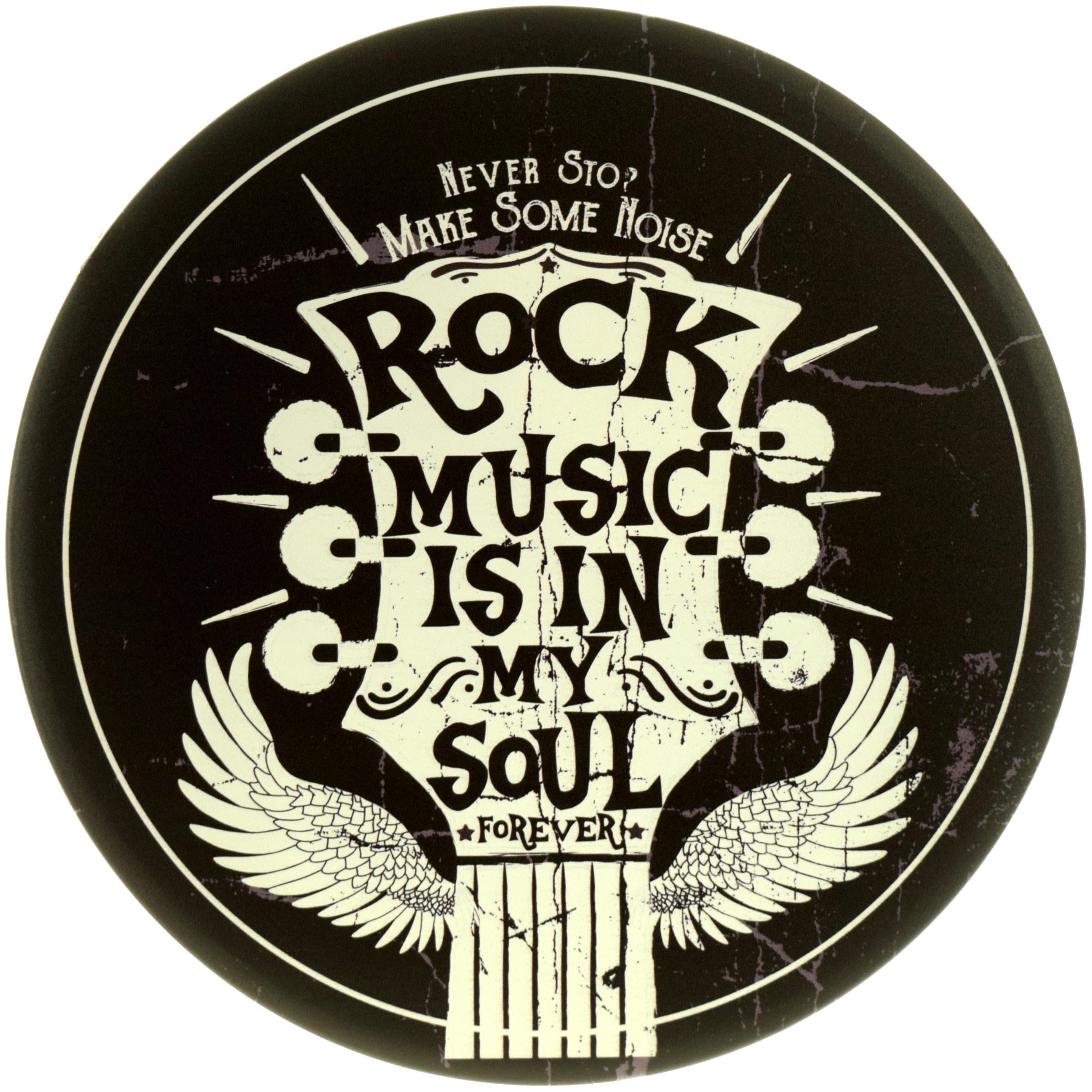 Табличка металлическая "Rock Music Is In My Soul" 30 см (ms-104139)