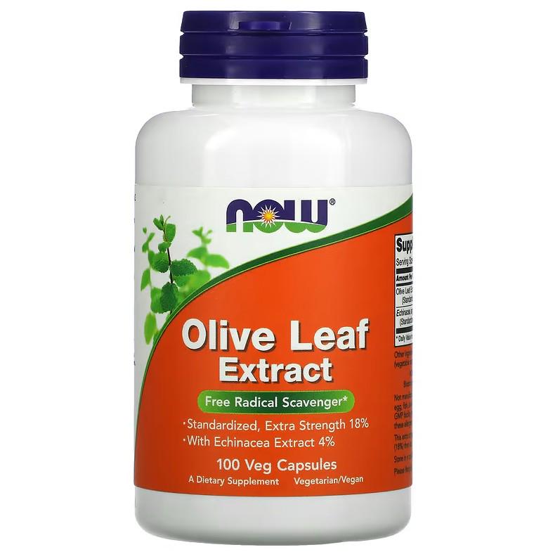 Натуральная добавка Now Foods Olive Leaf Extract 100 капсул