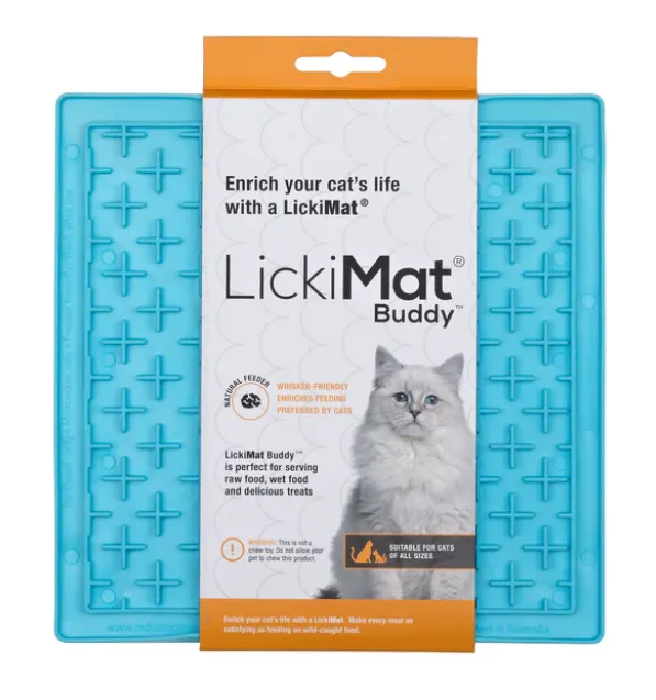 Килимок каучуковий для ласощів для кішок LickiMat Buddy 20x20 см Блакитний - фото 1 Килимок каучуковий для ласощів для кішок LickiMat Buddy 20x20 см Блакитний - фото 1