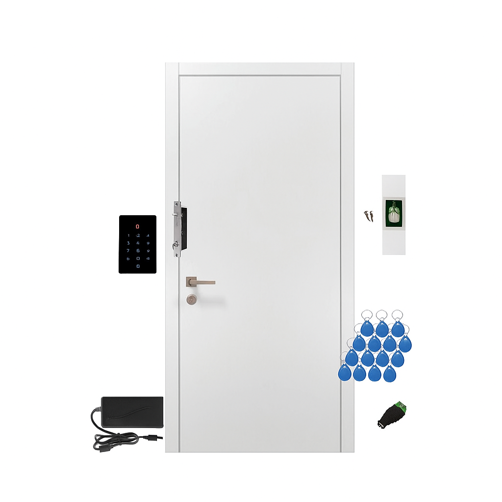 Комплект контроля доступа СКУД GreenVision GV-504 с электроригельным замком Wi-Fi идентификаторов 15 шт. (da847fa2)