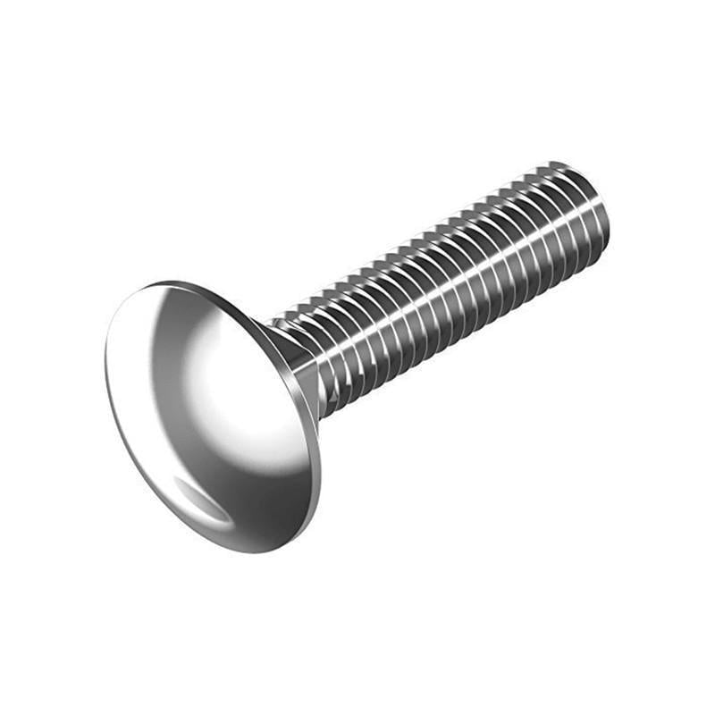 Болт Metalvis DIN603 полукруглая головка/квадратный подголовник M6х30 4.8 цинк белый полная резьба 26,6 мм 500 шт. (5V22000005V2603020)