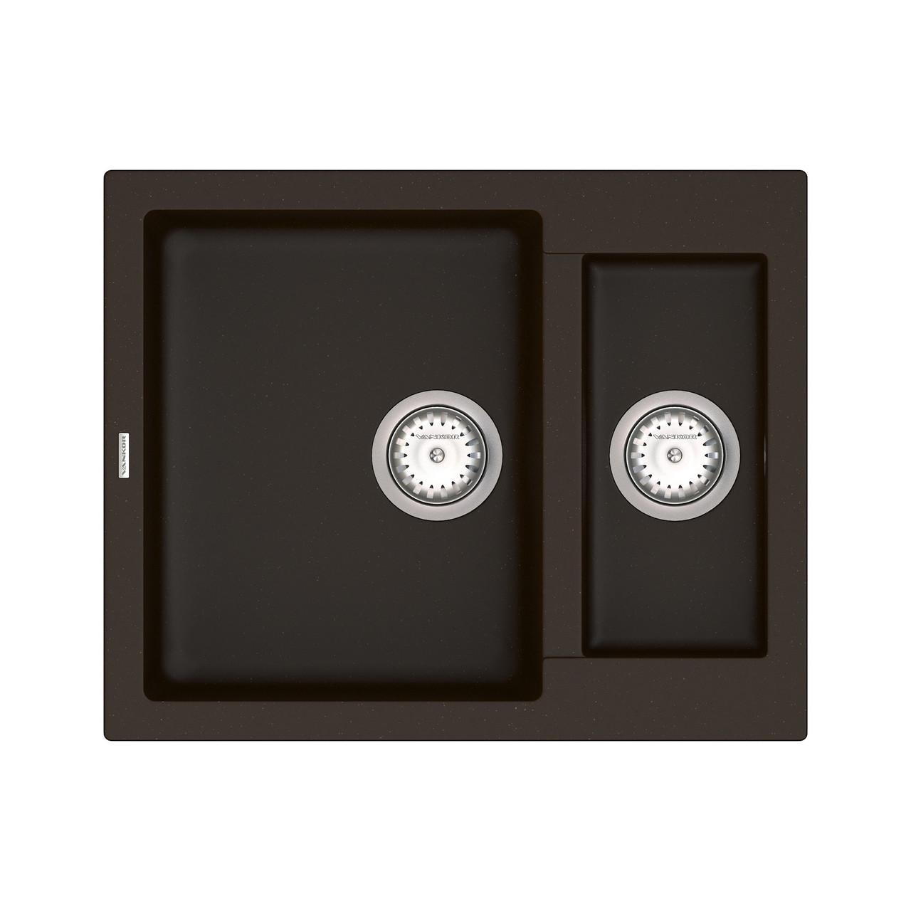 Кухонна мойка с сифоном Orman OMP 03.61 Chocolate