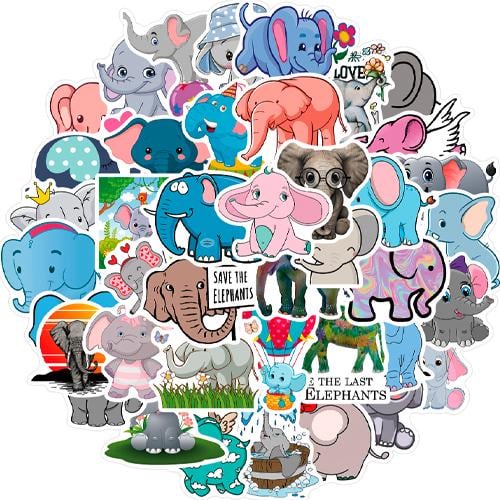 Набор наклеек Слоники Elephants 50 шт. (3306)