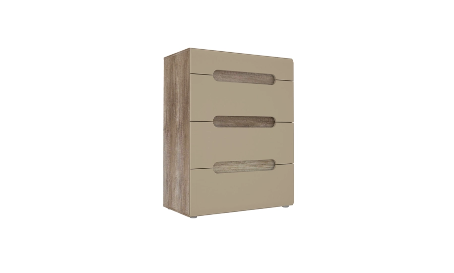 Комод 4 ящика Tiziano TZMK31 Дуб античный/Бежевый глянец (730881) Комод 4 ящика Tiziano TZMK31 Дуб античный/Бежевый глянец (730881)