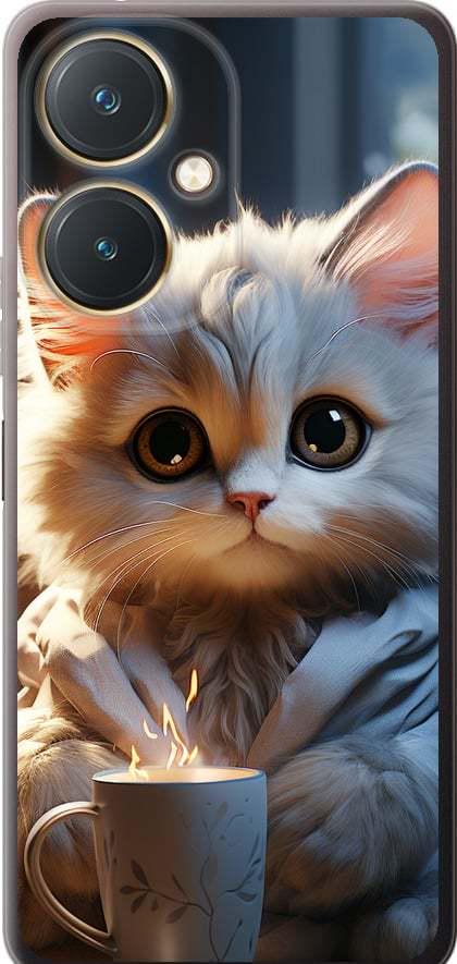 Чехол на Vivo Y27 White cat (5646u-579-42517) Чехол на Vivo Y27 White cat (5646u-579-42517)