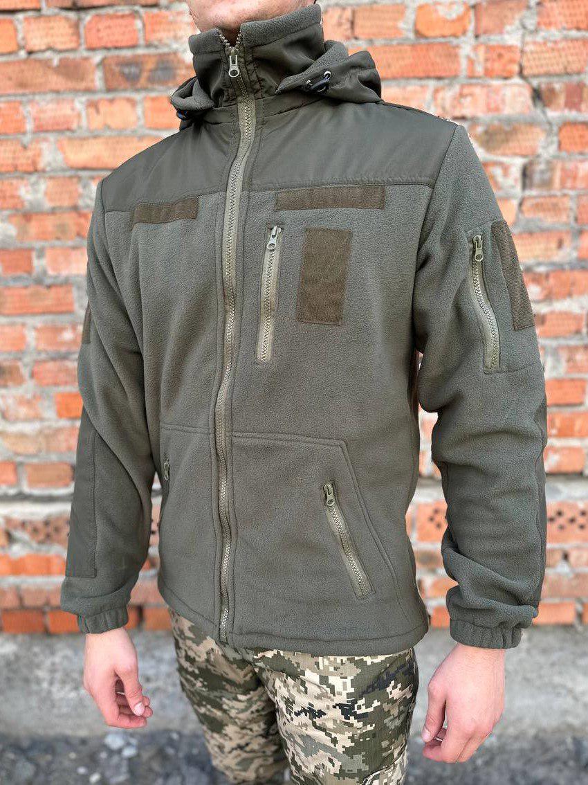 Кофта флисовая с капюшоном р. 48 Олива (0148-48) Кофта флисовая с капюшоном р. 48 Олива (0148-48)