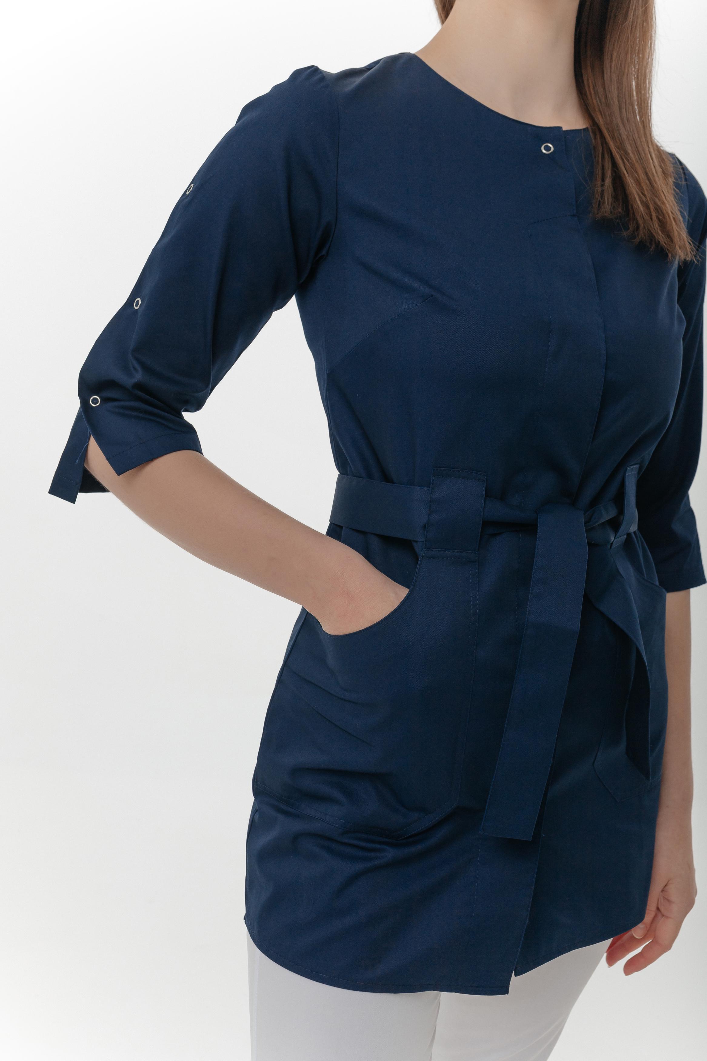 Халат-туника Касабланка р. 46 Темно-синий (434315-46) - фото 2 Халат-туника Касабланка р. 46 Темно-синий (434315-46) - фото 2