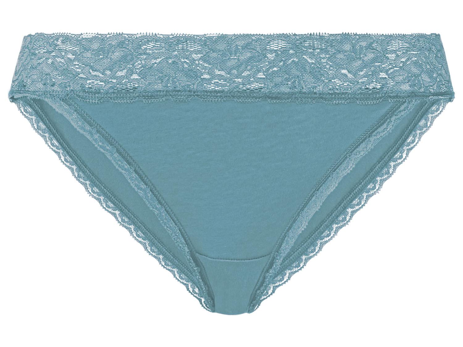 Трусики-слипы хлопковые женские Esmara 362793 кружевные XS Зеленый 72562)