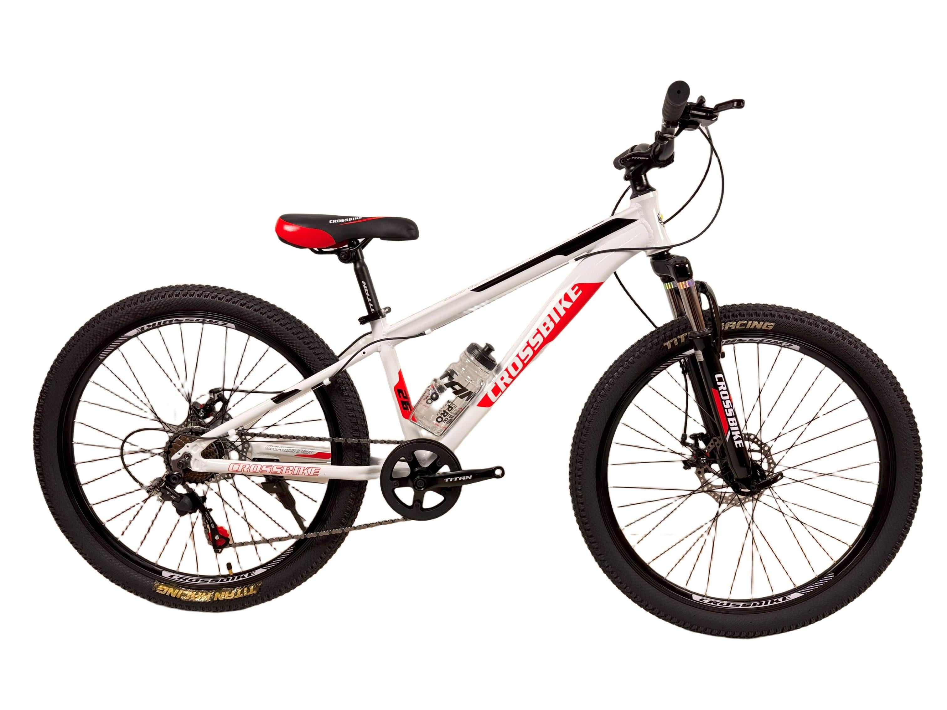 Велосипед Crossbike Dragster Susp 26" 13" Бело-красный