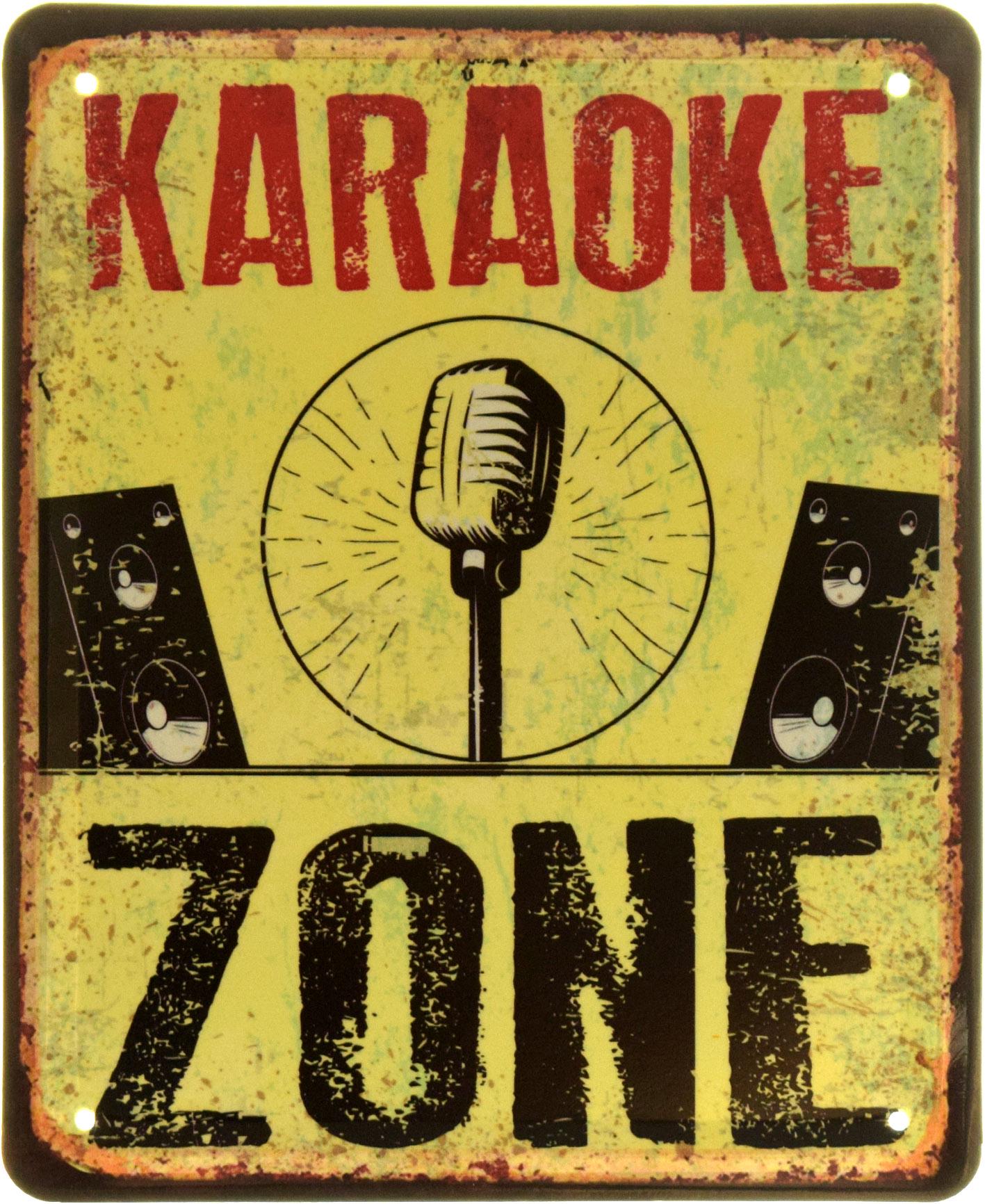 Табличка металева "Karaoke Zone" 18x22 см (ms-103836)