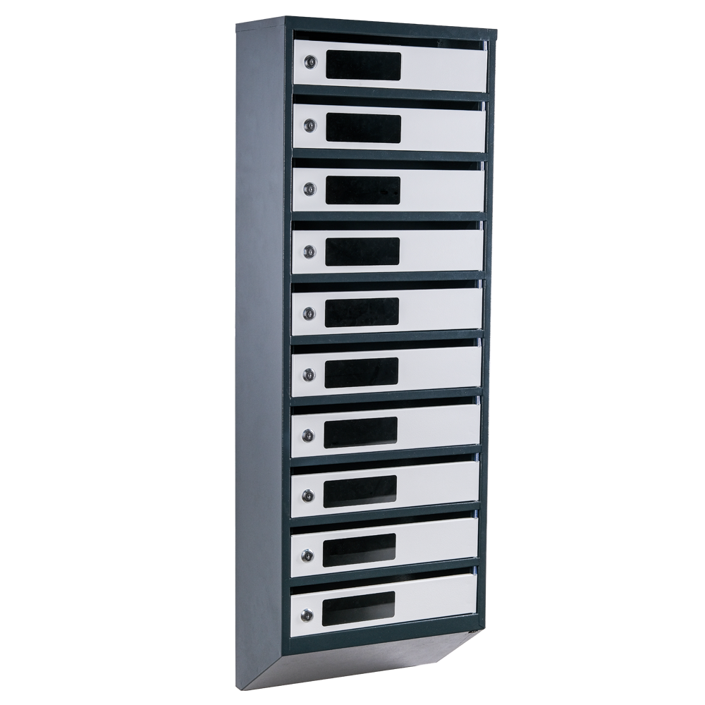 Почтовый ящик Галиндустрия ЯП10С на 10 секций 1150x390x200 мм Антрацитовый/Серый (21005470)