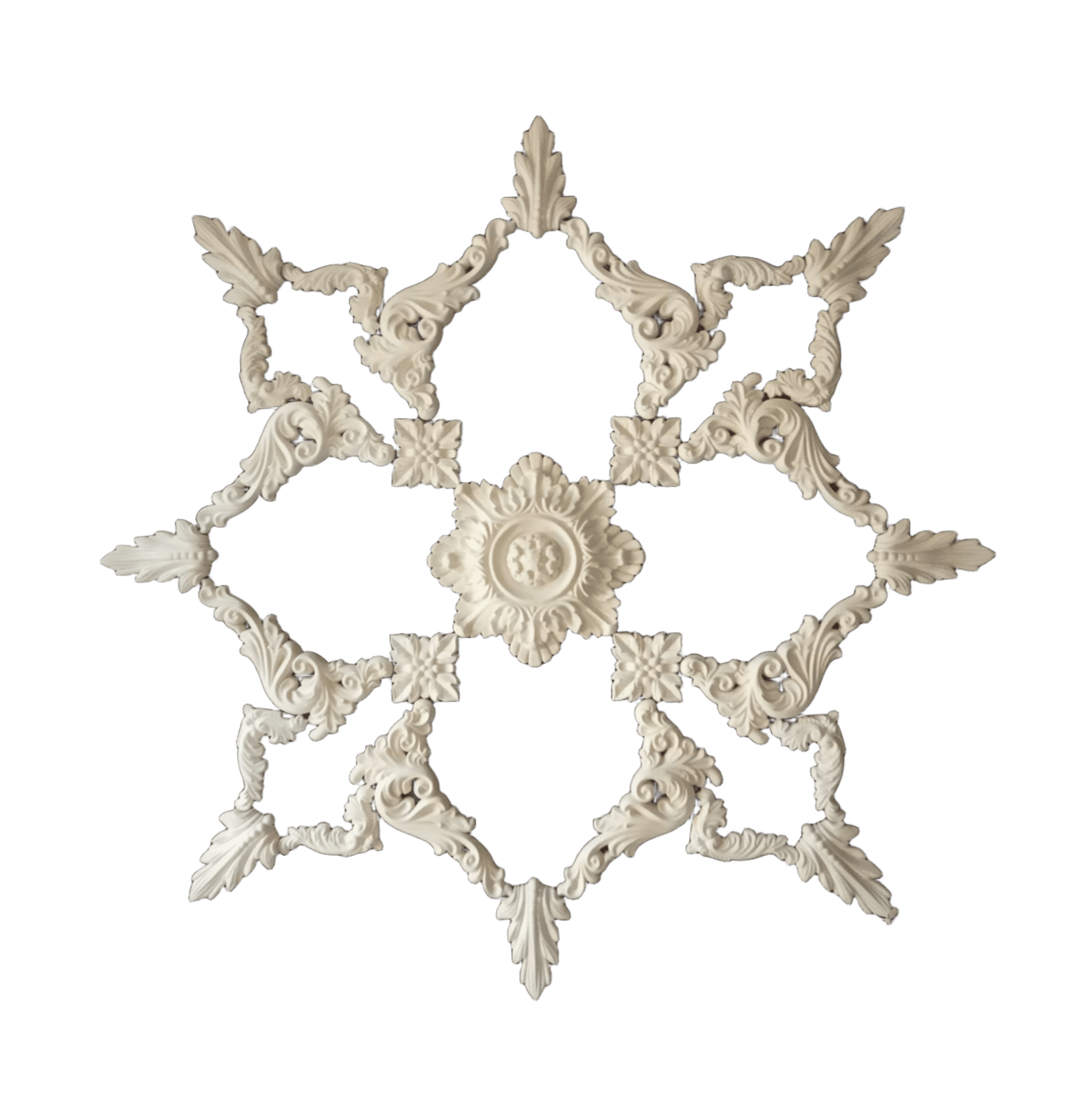 Розетка на потолок декоративная гипсовая сборная D 1050 мм (31177679)