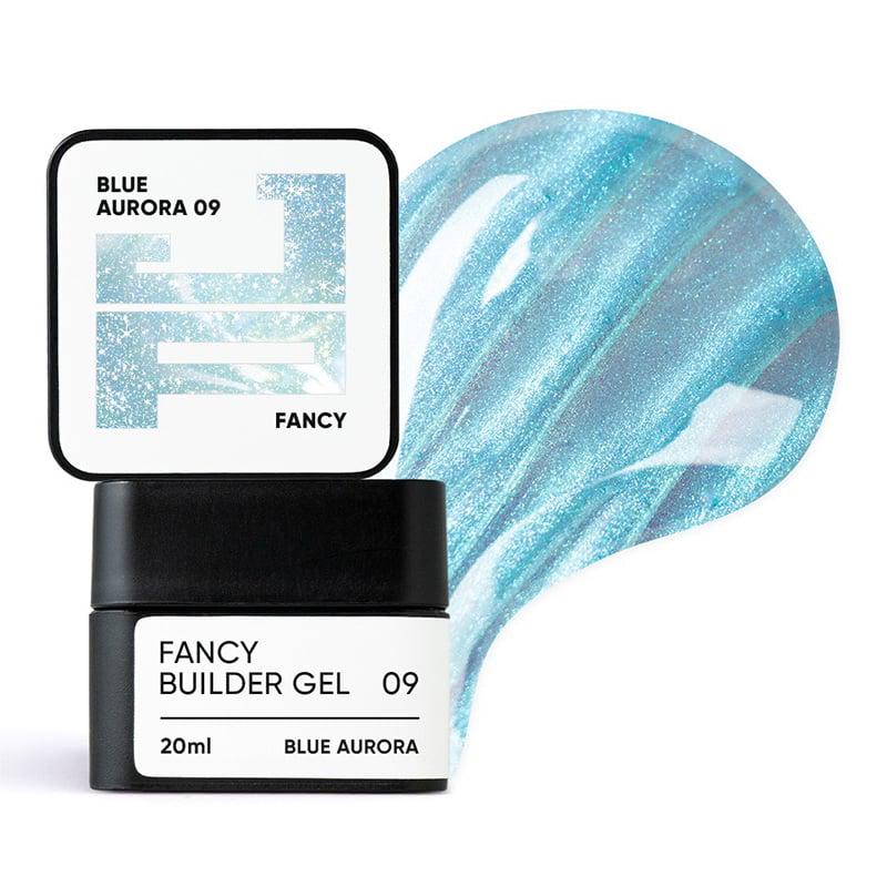 Билдер-гель Jerden Proff Fancy Builder Gel 09 Blue Aurora для наращивания и моделирования с эффектом хамелеона 20 мл Бирюзовый