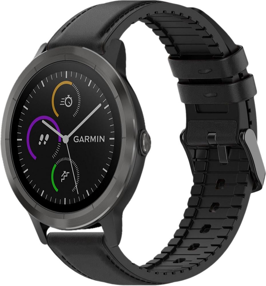 Ремешок кожаный Tamyx для Garmin Vivoactive 3 Black (31579-2B)