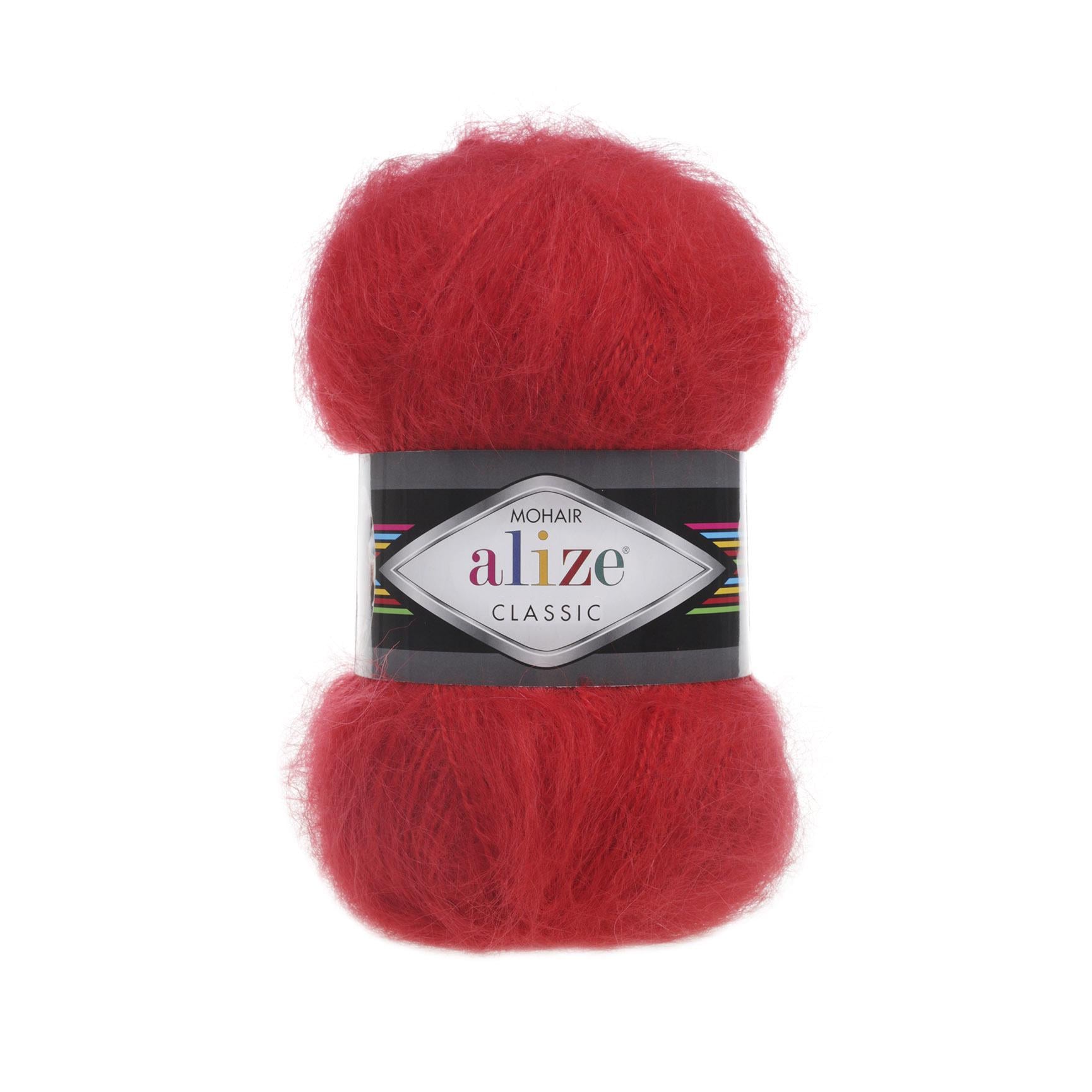 Пряжа Alize Mohair Classic 56 Красный (6504)