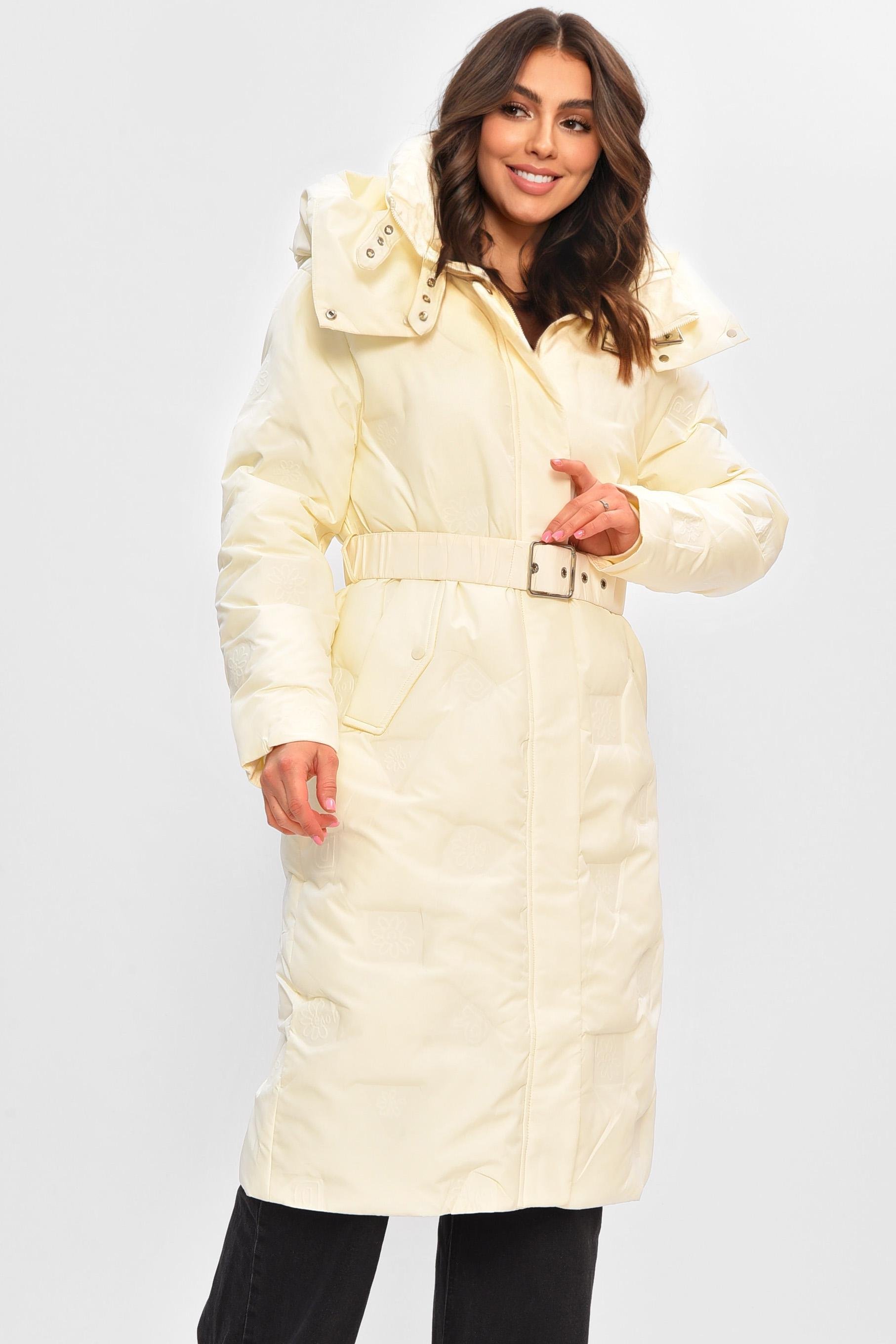 Куртка женская удлиненная зима L Молочный (207020) - фото 2