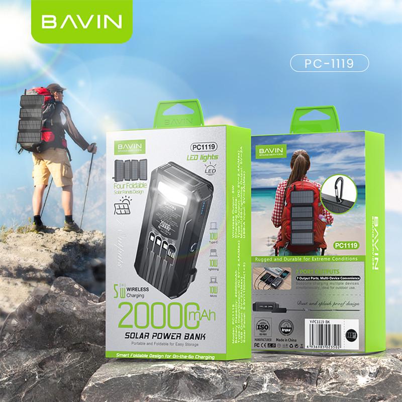 Повербанк BAVIN PC1119 Wireless and SOLAR 20000 mAh Black (Y-PC1119BK) - фото 11 Повербанк BAVIN PC1119 Wireless and SOLAR 20000 mAh Black (Y-PC1119BK) - фото 11