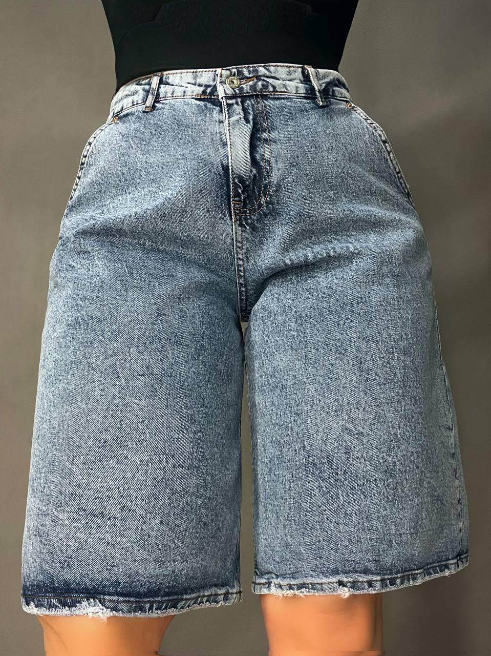 Шорты женские джинсовые Its Basic 544-30 бермуды стрейч рваные снизу р. 31 Синий (2197) - фото 6