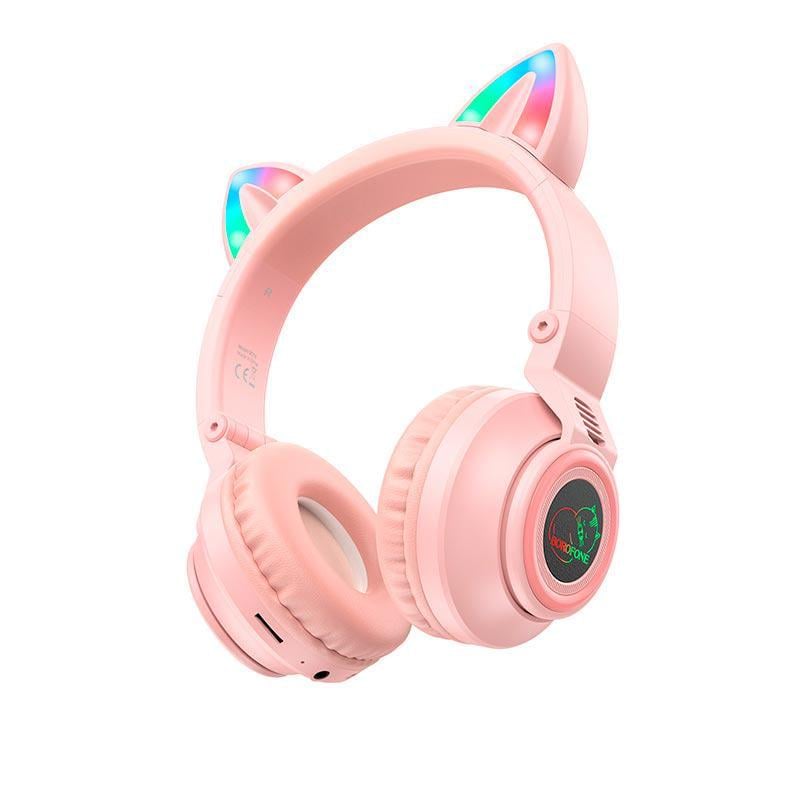 Наушники беспроводные Borofone Cat Ear BO18 400 mAh Pink (11879102)