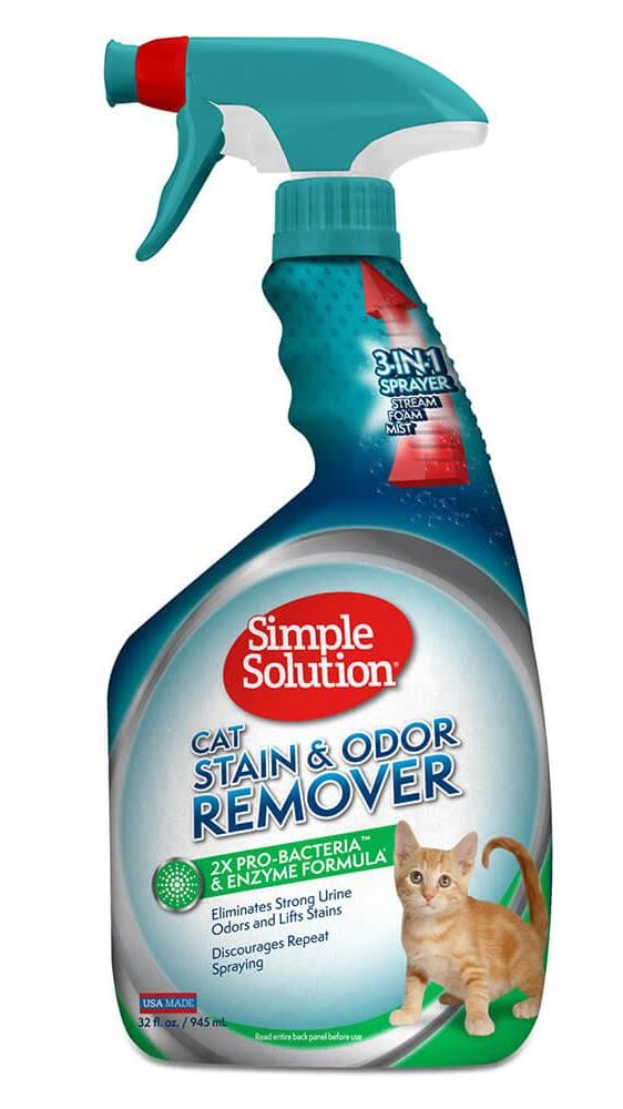 Універсальний засіб Simple Solution Cat Stain and Odor Remover для нейтралізації запахів і плям з про-бактеріями та ензимами 945 мл (ss10627)