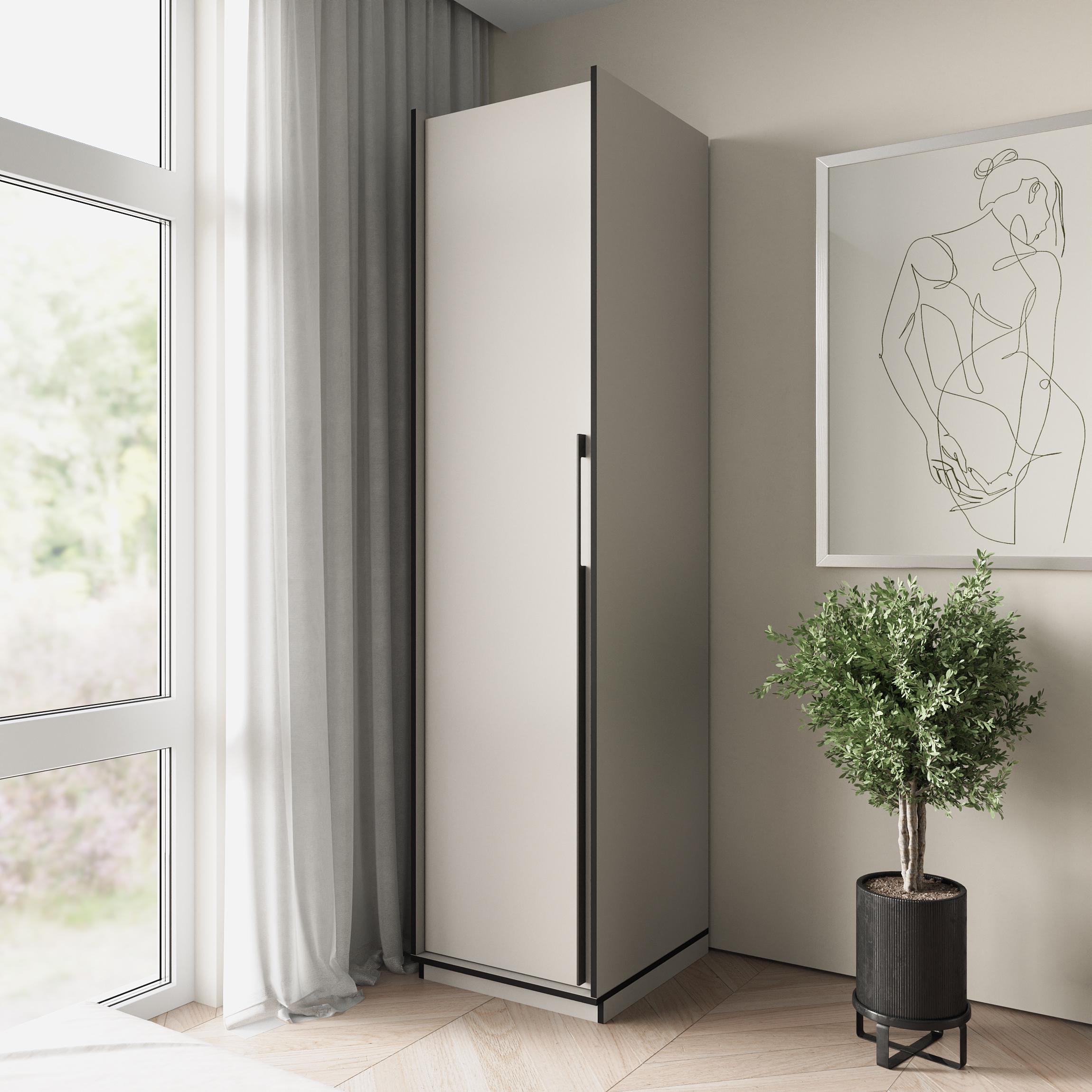 Шафа-пенал в передпокій розпашна однодверна на 6 полиць 519х2100х570 мм Кашемір (mr-11-ks)