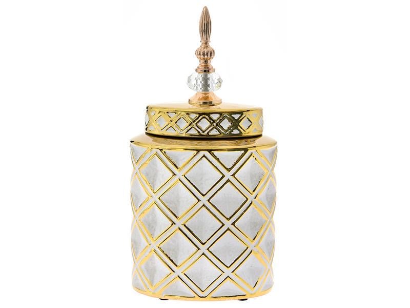 Настольная керамическая ваза с крышкой Light House Арния 35 см Белый