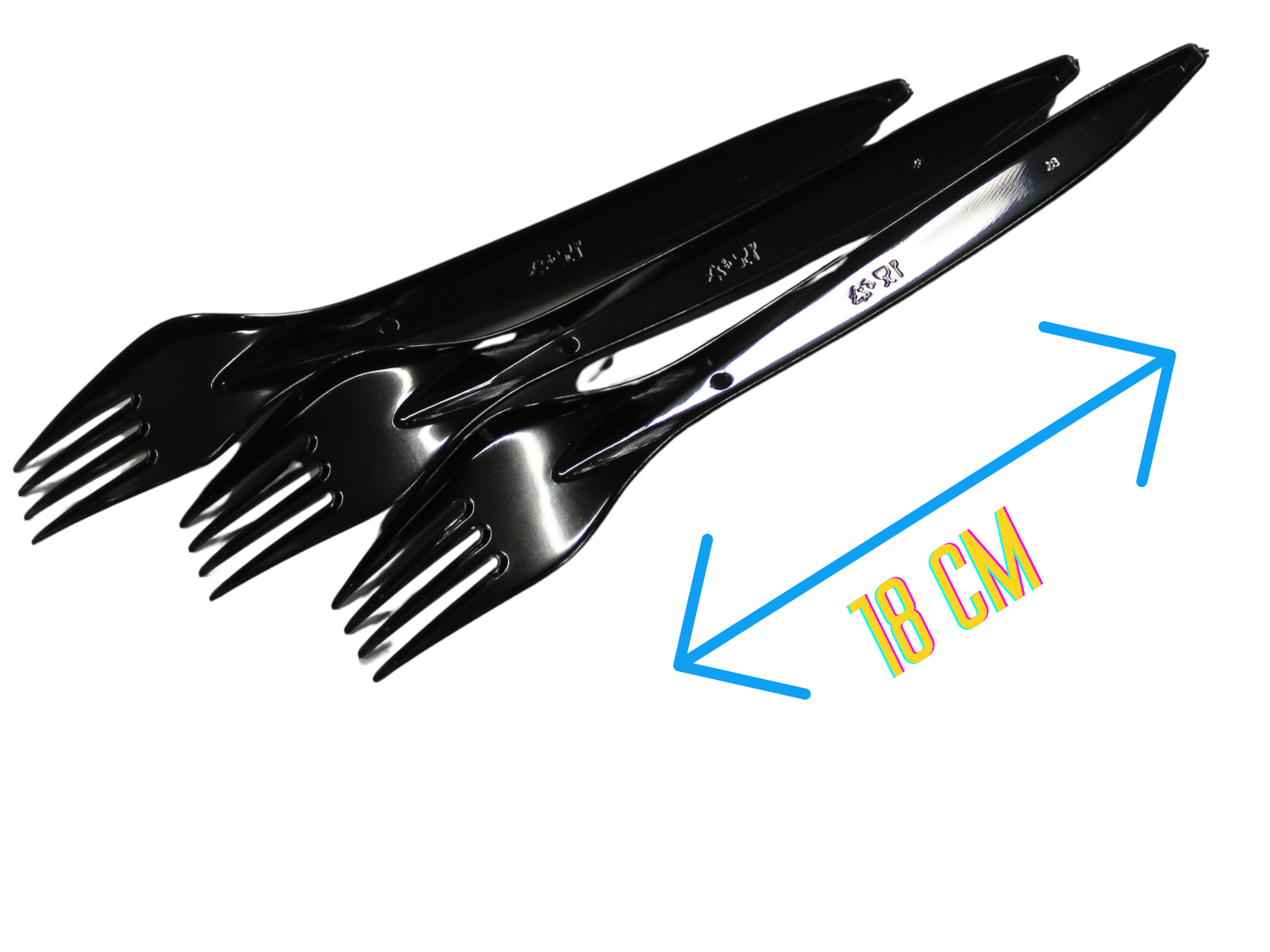 Вилка одноразовая столовая пластиковая Черный 18 см