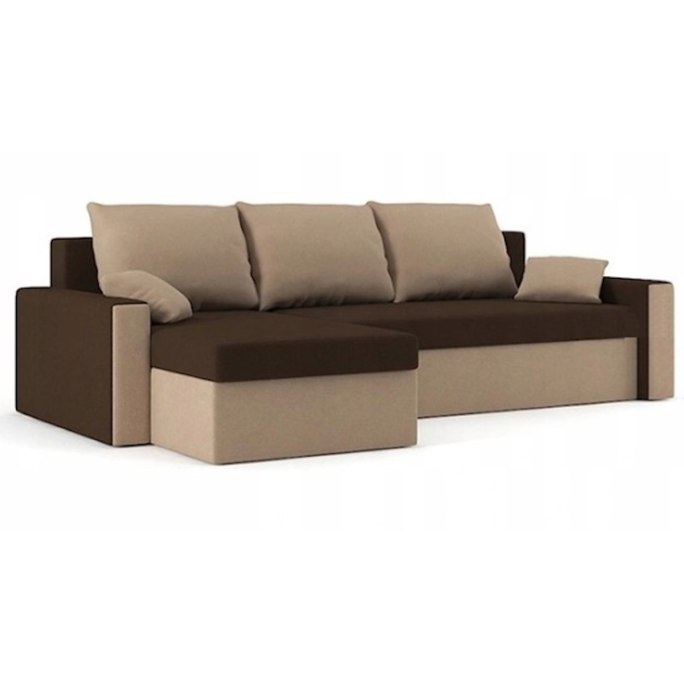 Диван угловой Зеус 235х140 см Коричневый/Капучино (25484909)