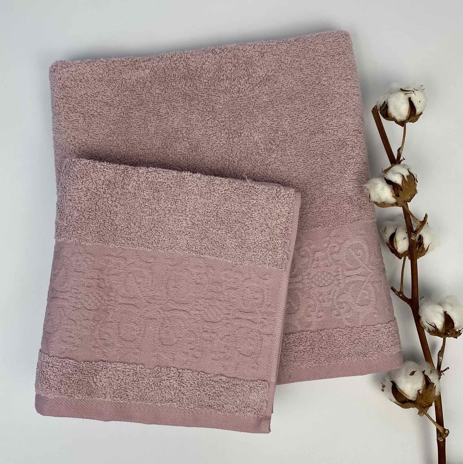 Набор полотенец Cottonize cod 124 2 шт. в фирменной коробке Грязно-розовый (CN23973)