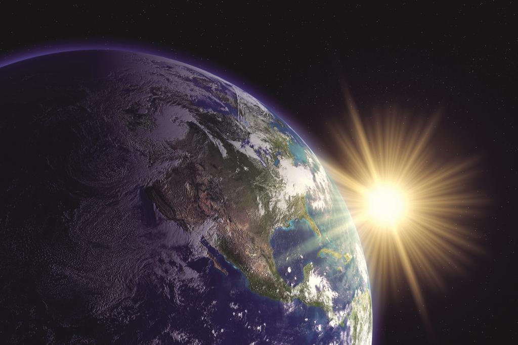 Фотообои флизелиновые 3D Космос 375х250 см DIMEX Земля и солнце (MS-5-0190)