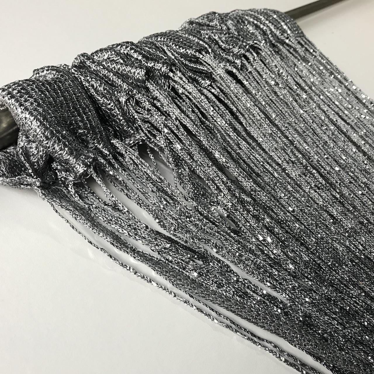 Нити шторы с люрексом 300x280 см Графит (NL-14)